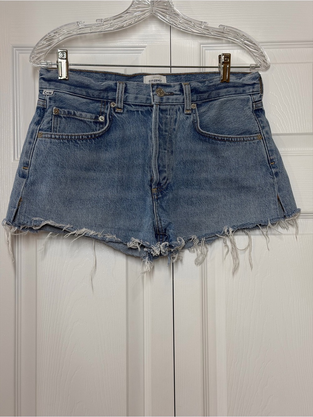 Citizens of Humanity Annabelle Long Premium Vintage Blue Denim Shorts Size 26 - Picture 4 of 10